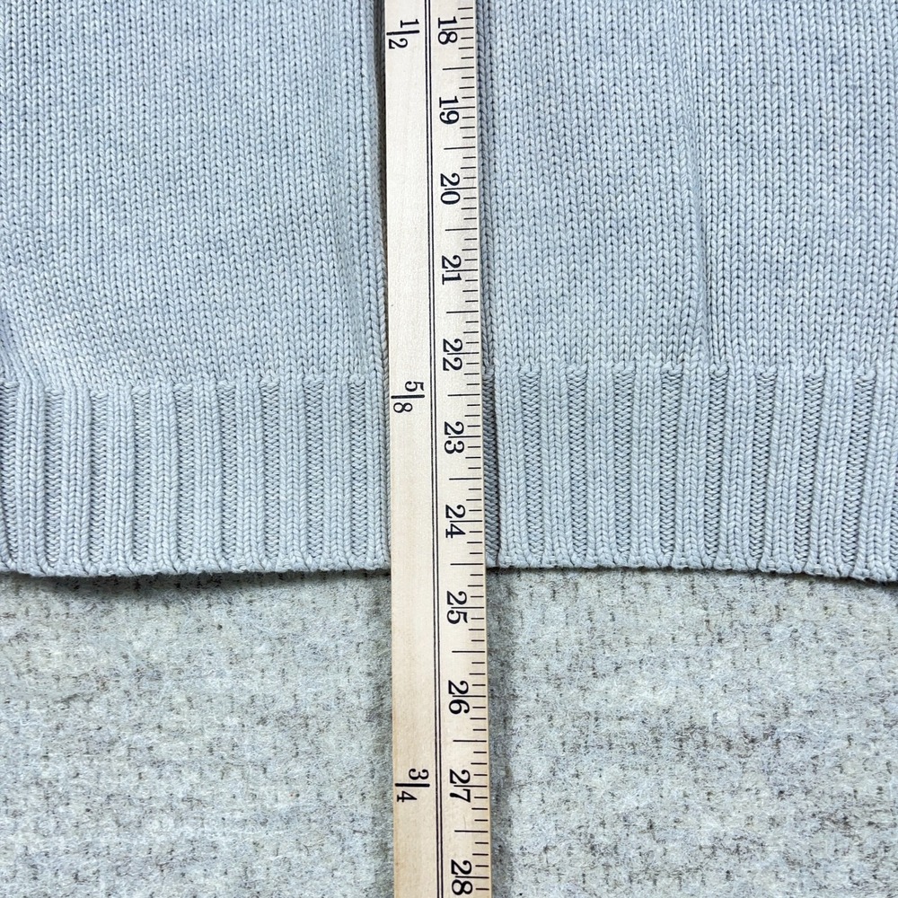 Viintage Polo Ralph Lauren Sweater Vest Men XL Gray Blue V Neck Heavy Chunky Rib - Picture 7 of 9